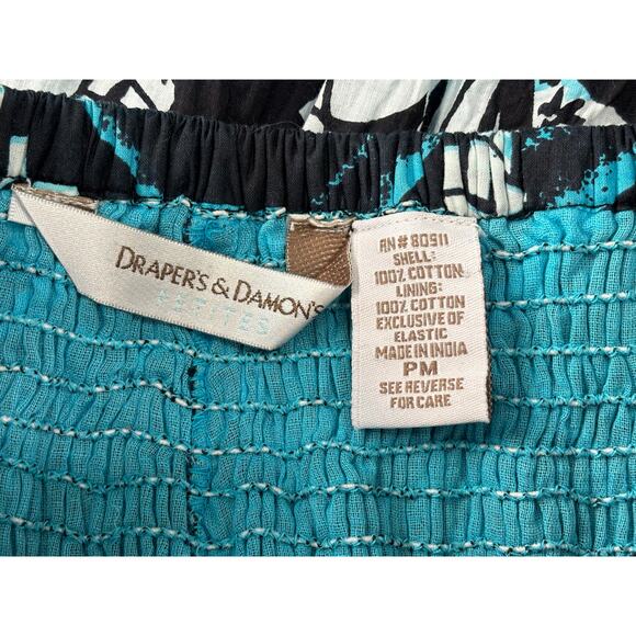 Drapers and Damons Boho Blue Cottagecore Skirt Layered Ruffle Smocked Petite M - Picture 5 of 5